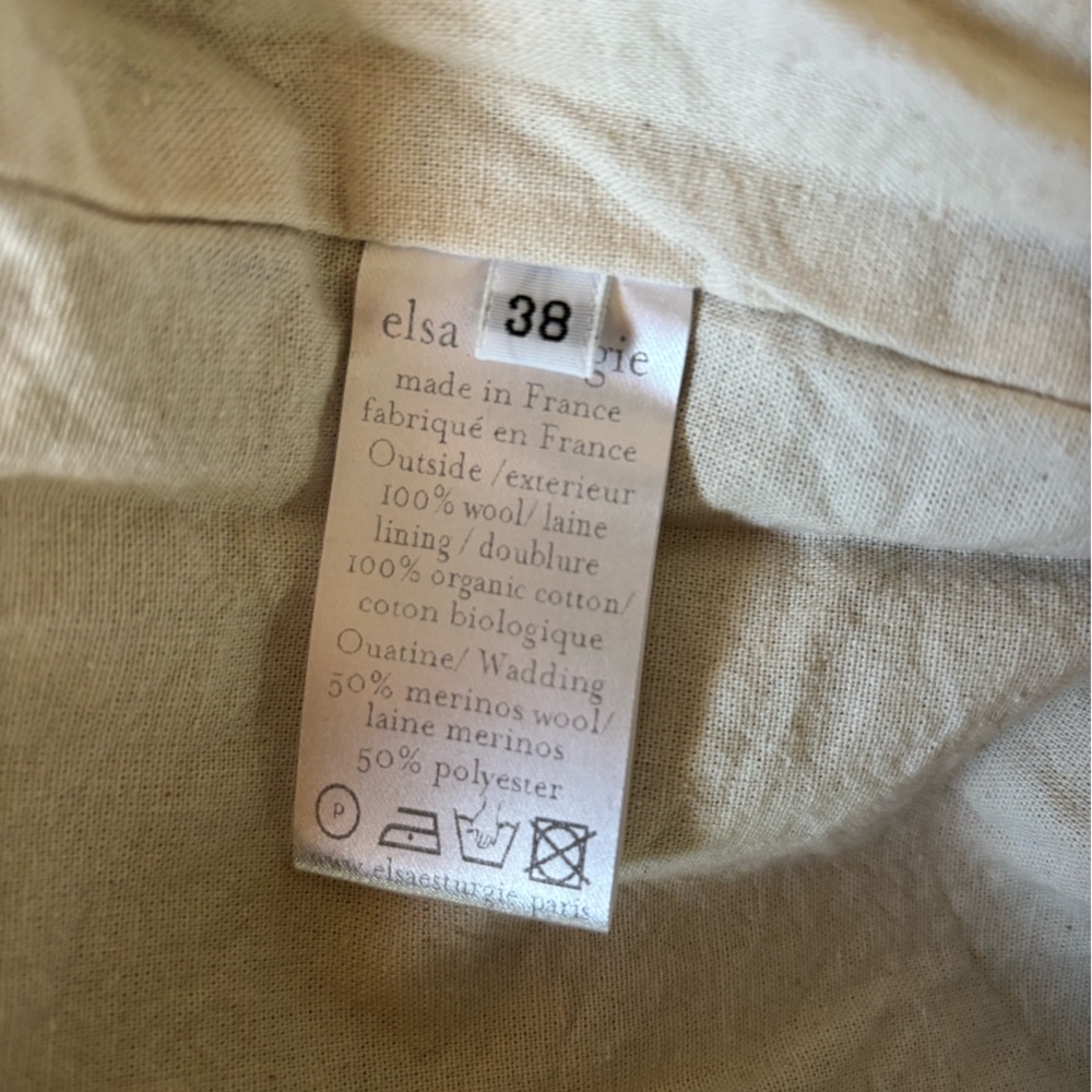 Elsa Esturgie French designer organic wool and cotton wrap coat NWT - Picture 4 of 7